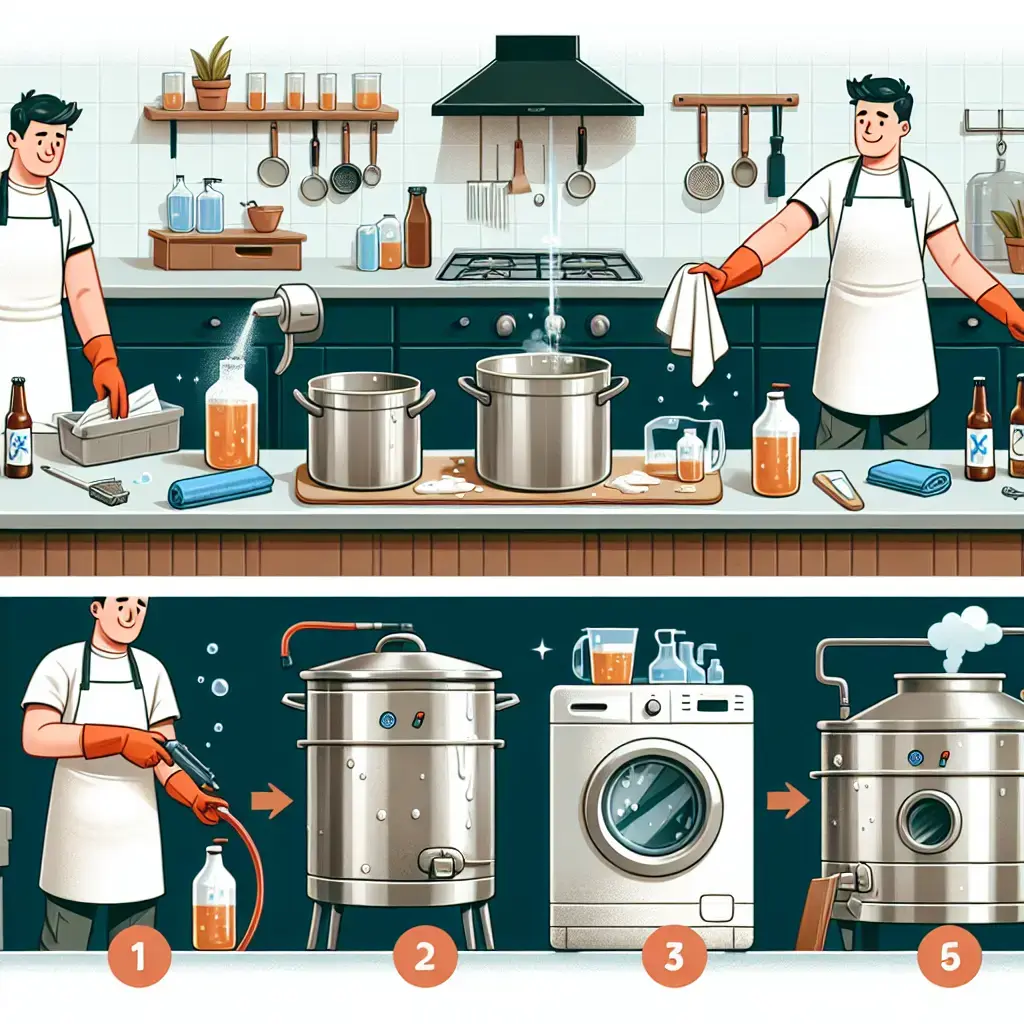 Representation of Step by Step Guide to Sanitizing Your Homebrewing Equipment